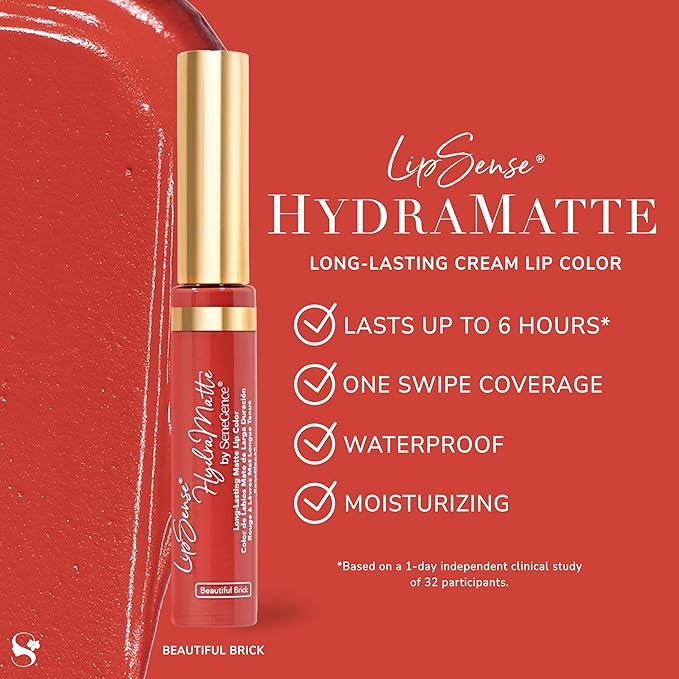 SeneGence LipSense HydraMatte Long-Lasting Liquid Lipstick – Up to 6-Hour Wear. Waterproof. Transfer-Proof Cream-to-Matte. Hydrating. Vegan. Alcohol-Free.