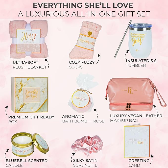 Self Care Gifts for Women – Birthday Day Gifts for Mom, Get Well Soon, Relaxing Spa Baskets for Wife, Grandma, Sister, Care Package for Women, Thanksgiving, Women's Day, Christmas, Valentine