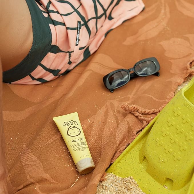 Sun Bum Original SPF 70 Sunscreen Face Lotion - Broad Spectrum Moisturizing Facial Sunscreen with Vitamin E - Fragrance Free - Travel Friendly - 3 oz
