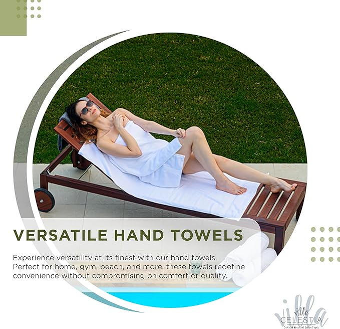 100% Cotton Hand Towel Set of 2, (16 x 28 inches) Sustainable, Soft, Highly Absorbent, Quick Drying, Combed Cotton Hand Towels Pack of 2 Ideal for Hotels, Spa, Bathroom, Dorm, Sage