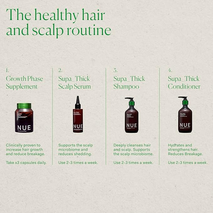 The Nue Co. SUPA THICK CONDITIONER, Supports Hair Growth and Scalp Health, Hydrating, For All Hair Types, Vegan, 8.45 fl oz