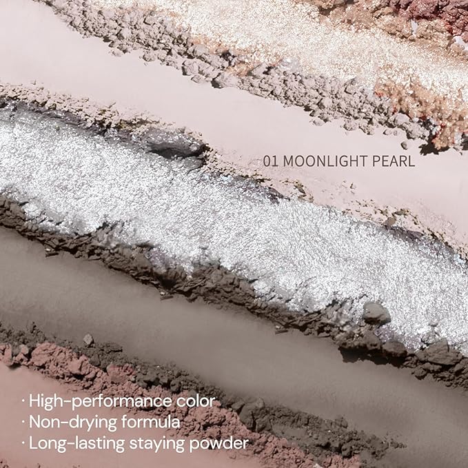 Flower Knows Shell's Jewel 6-Color Makeup Palette,Eyeshadow,Blush,Highlighting & Contour All-in-One Face Makeup Palette with 4 Matte+2 Shimmer Neutral Shades(01 Moonlight Pearl,0.23 Oz)