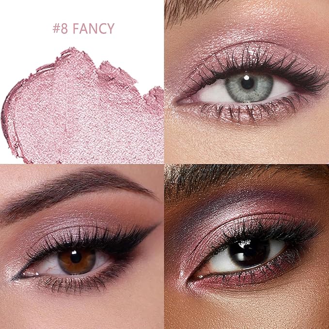 CHIFURE Eyeshadow Stick, Shimmer and Matte Cream Eye Shadow Brightener Sticks Eyeliner Pencil Crayon, Waterproof Long Lasting Eye Highlighter Stick Makeup,0.056 Oz(2PCS #8-Fancy+#9-Champagne)