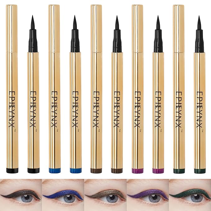 Waterproof Eyeliner - Smudge-Proof Liquid Eyeliner Pen with Precision Tip for Smooth, Long-Lasting Application - Vegan, Hypoallergenic & Gluten-Free Eye Liner - 5 Shades 2mL each Gift Set