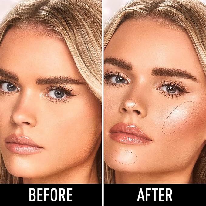 Highlighter Makeup Palette Shimmer Face Body Illuminator Glitter Highlighter Makeup Kit Long Lasting Highly Pigmented Highlighters Makeup Palette #1 Tulip White