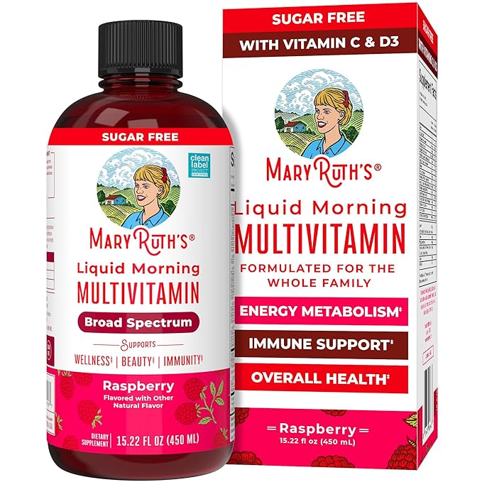 Multivitamin for Women, Men & Kids by MaryRuth's | Liquid Morning Multivitamin | Vitamin A C D E B6 B12 Biotin Zinc | Beauty | Vegan | Non-GMO | Gluten Free | 15 Servings
