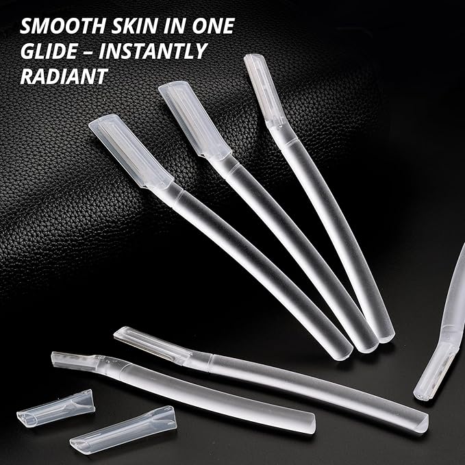Dermaplane Razor for Women Face, 12 Pack Eyebrow Razor, Facial Razors with Micro Safety Blades, Peach Fuzz & Dead Skin Remover, Exfoliating for Smoother Skin & Easy Hair Removal