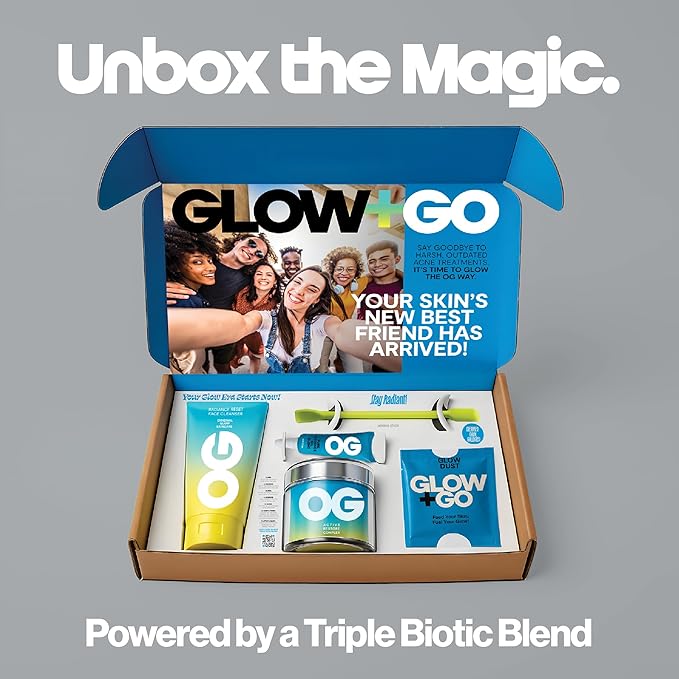 OG Skincare Glow Up Kit – Probiotic Acne Treatment & Radiance Reset Cleanser – Gentle, Microbiome-Friendly, Preservative-Free