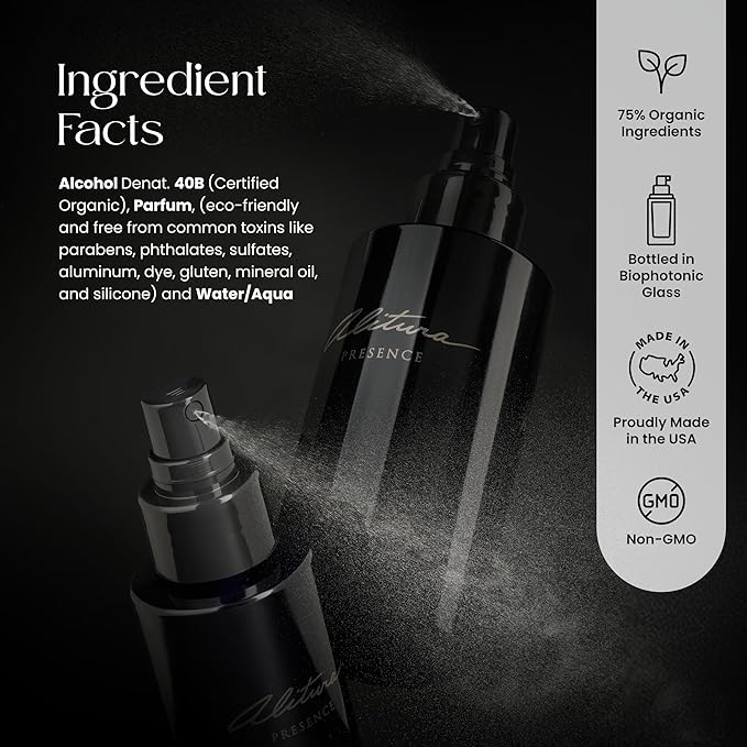 Alitura Presence Natural Fragrance – Clean, Unisex Perfume for Men and Women with Sandalwood, Cardamom & Ylang Ylang – Non-Toxic, Vegan, Long-Lasting Scent, 50 ml