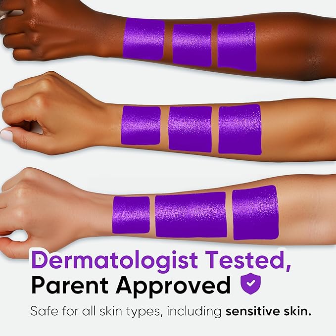 Blue Squid PRO Purple Face Paint Stick - Waterproof Body Paint for Adults & Kids Colored Eye Black Baseball, Eyeblack Softball -Hypoallergenic Twist-Up Non-Toxic Makeup Stick for Cosplay, Sports & SFX