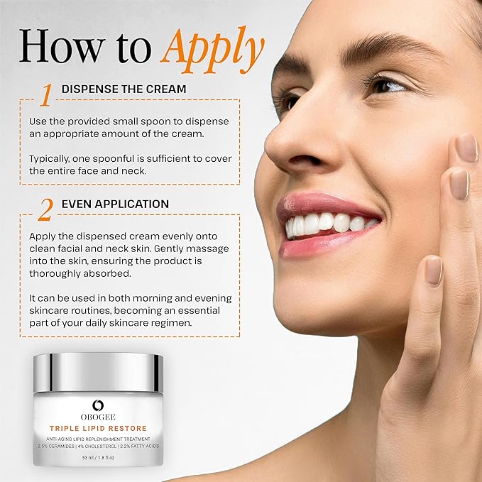 Triple Lipid-Peptide Cream: Enriched with Lipids, Ceramides, Peptides, Hyaluronic Acid, and Fatty Acid for Firming, Anti-Aging and Plumping Face Moisturizer (53 ml /1.8 fl oz)