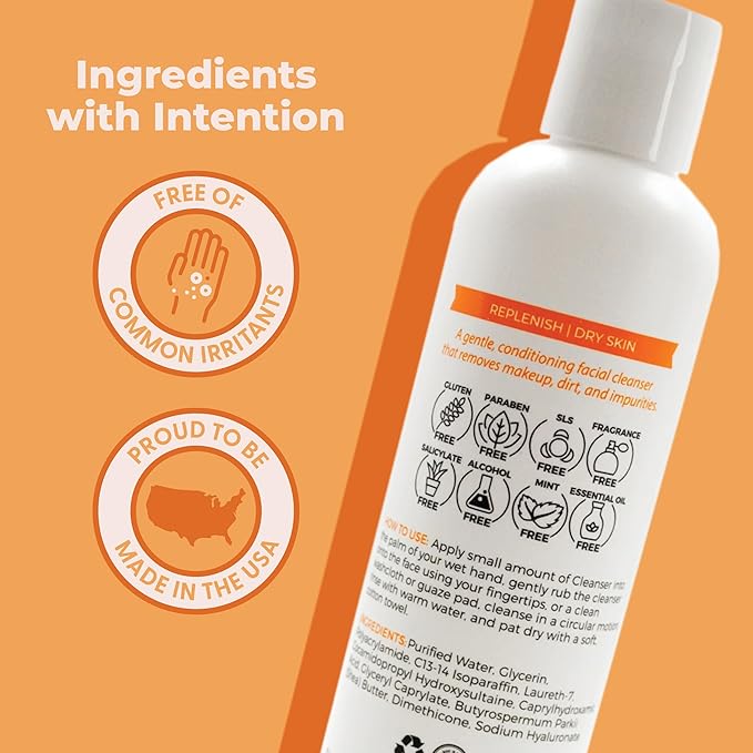 Cleure Lotion Cleanser for Dry Sensitive Skin, Free of Fragrance, Gluten, Paraben, Salicylate and Non Comedogenic (8 oz, 1 Pack)