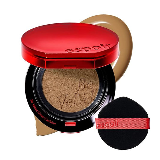 espoir [NEW] Be Velvet Cushion Foundation | Quick and Easy Coverage with Long-lasting Color by Zero Oxidation (#34.5 Golden Olive, 0.46 Ounce (Pack of 1))