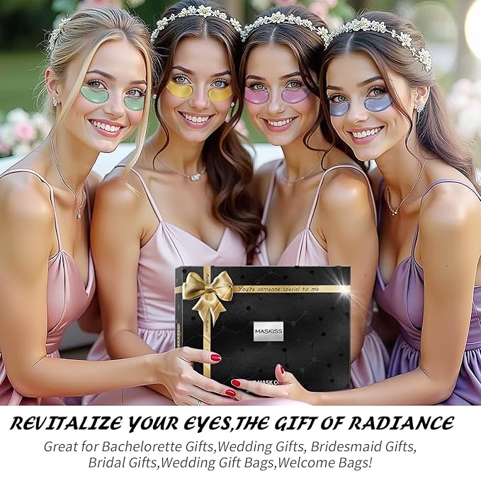 Under Eye Patches (28 Pairs), 4 Colors Eye Masks Gift Set for Dark Circles Puffy Eyes, Undereye Bags and Wrinkles Puffiness, Skin Care Gift Set for Bachelorette Party Favors