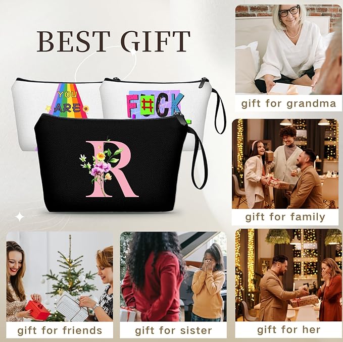SEAMOON Bridesmaid Proposal Bridal Birthday Unique Gifts for Women Bride Friend Bestie Personalized Travel Make up Cosmetic Bag with Mirror Valentines Mothers Day Christmas Graduation R