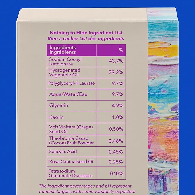 Good Molecules Clarify and Cleanse Bar - Soap Free Bar with Salicylic Acid, BHA for Skin Tone Balancing and Cleansing - Body and Facial Cleanser, Skin Care for Face