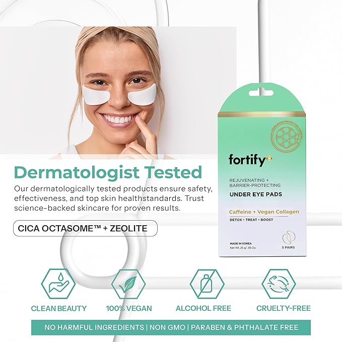 Under Eye Patches For Puffy Eyes and Dark Circles - Caffeine, Collagen & Zeolite - 3-in-1: Detox, Treat, Boost - Dermatologist Tested, Anti-Aging, Anti wrinkle Patches- 20 Pairs