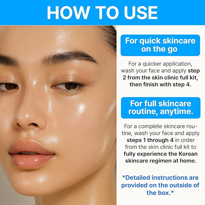Korean Skin Care Set For Women - Gift For Women Korean Anti Aging Skin Care Products Lifting, Firmness & Hydration Essence, Mask, Booster & Ampoule Set for Radiant Smooth Looking Skin