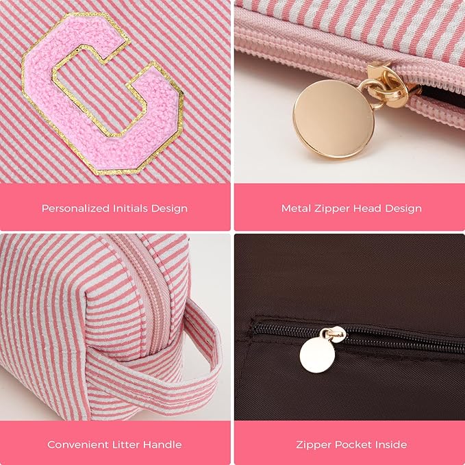 Customized Mothers Day Gifts - Birthday Gift for Mom,Gifts From Daughter,Mother in Law Gifts,Mama Gift Idea,Makeup Bag Set Cosmetic Bag - Peach,C