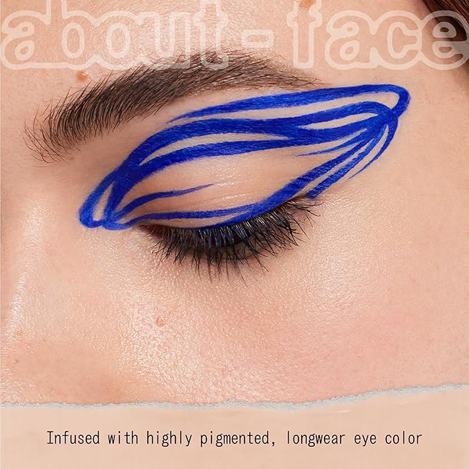 about-face Matte Fluid Eye Paint No Queens Blues– High-Pigment Liquid Eyeshadow, Long-Lasting, No-Budge Matte Finish, Vegan & Cruelty-Free (Primary Blue)