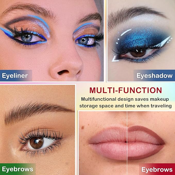 16 Colored Eye Liner Pencils for Women,Purple Green Blue Metallic Eyeliner Pen Set,delineador de ojos contra el agua,Multi-Function and Professional Pencil Eyeliner Makeup