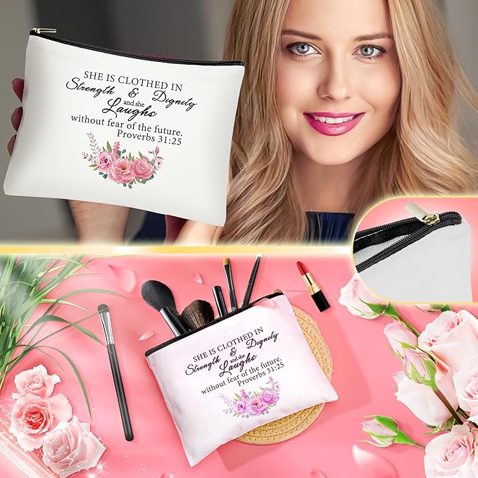 Fortuning's JDS 13PCS Christian Gifts for Women Faith, Pink Birthday Gifts for Women, Inspirational Gifts,Self Care Gifts Get Well Soon Gifts Basket, Care Package for Mom Wife Her Sister Best Friends