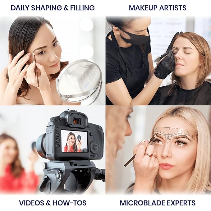 Stylia Waterproof Eyebrow Pencils For Women – Long-Lasting Microblading Supplies Brow Pencil, Perfect for Eyebrow Shaper, Filling & Defining Natural-Looking Brow - (12PC Dark Brown)