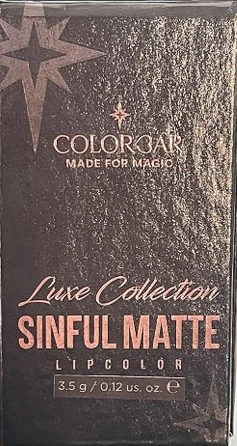 Sinful Matte Lipcolor - Long Lasting Lipstick - Creamy Matte Lipstick Hydrates Lips - Preservative-Free - 001 Sin - 0.12 oz