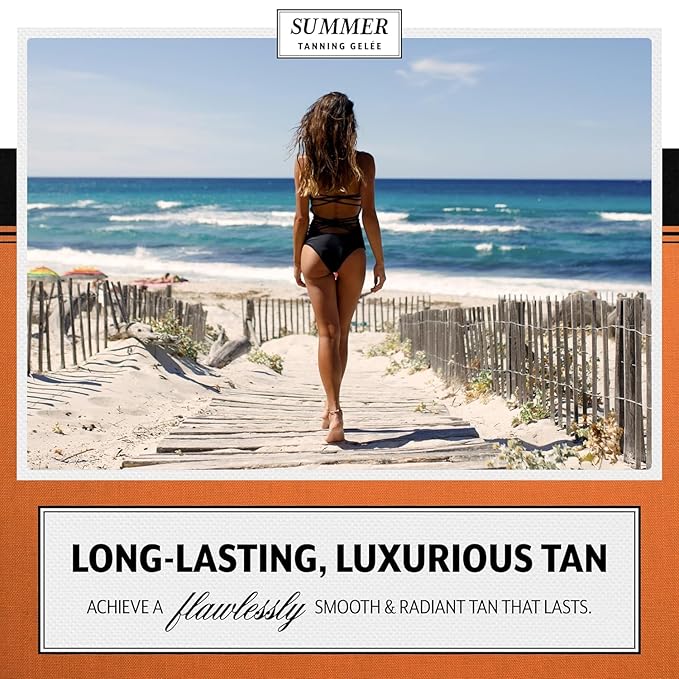Summer Gelée Tanning Gel – SPF 4 Luxe Bronzing Accelerator – Hydrating & Silky Gel for a Deep, Radiant Tan – Non-Greasy, Fast-Absorbing Formula – 3.12 FL OZ – Made in USA