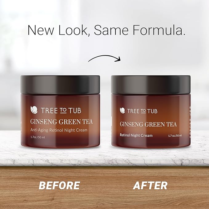 Tree to Tub Retinol Anti Aging Face Moisturizer for Dry & Sensitive Skin - Anti Wrinkle Hyaluronic Acid Facial Moisturizer, Vitamin A & E Night Cream for Women & Men w/Organic Aloe 2 Pack