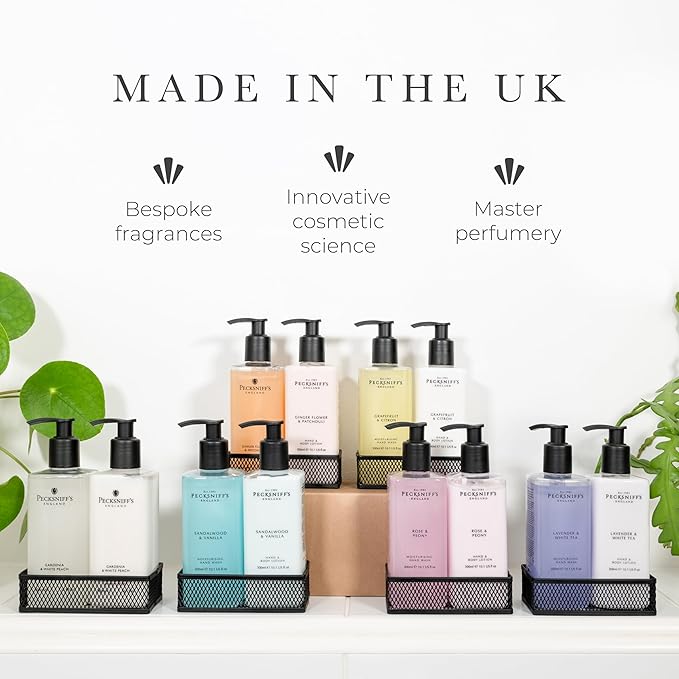 Pecksniff's Gardenia & White Peach Hand Wash and Body Lotion Set, 300ml 10.1 fl. oz. each