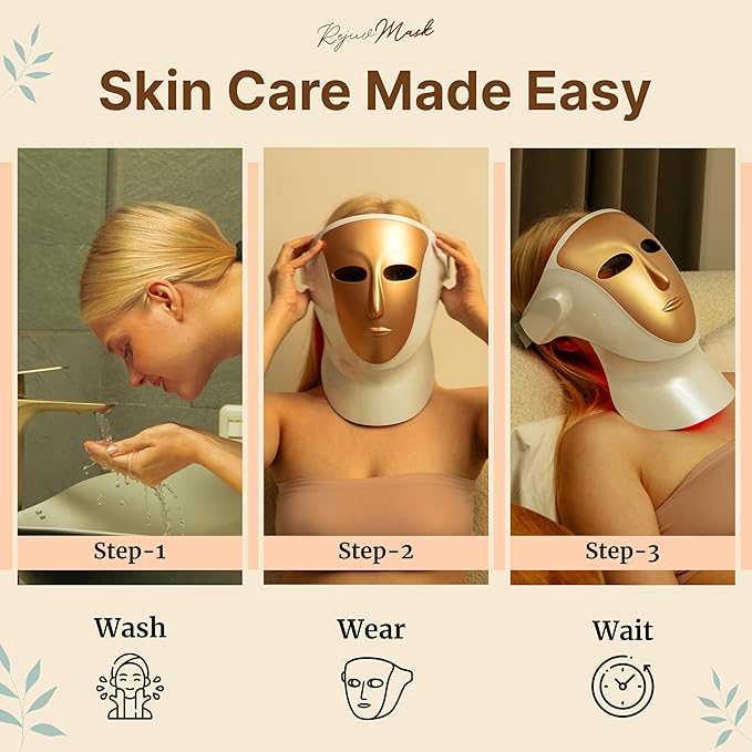 Red Light Mask for Face & Neck – Lightweight LED Face Mask 1.2 lbs with Eye Holes, Adjustable Straps, and Advanced LED Technology Red Light Face Mask