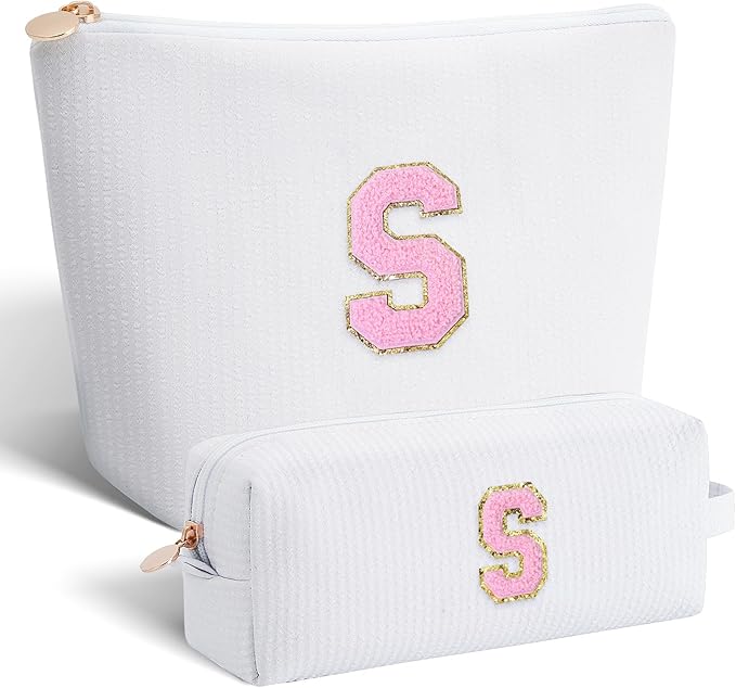 Gifts for Girls Teens Kids - Birthday Gift for Daughter Sister Her,Travel Essentials,Teen Girl Essentials,Cute Trendy Stuff Makeup Bag Set Cosmetic Bag - White,S