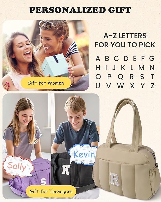 10 Yr Old Girl Birthday Gifts-Monogram Duffle Bag, Weekender Bags for Women，Overnight Bag with Wet Pocket，Travel Bags Personalized Gym Tote with Makeup Pouch-Girl Gifts Trendy Stuff