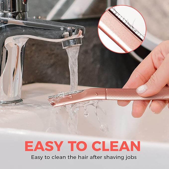 ZOMCHI Eyebrow Razor, Face Razors for Women&Men, Eyebrow Trimmer Shaper with Precision Cover,Facial Shaver with 6 Blades (Rose Gold)