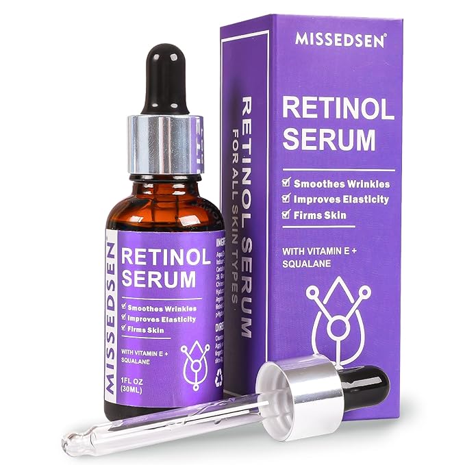 Retinol Serum for Face anti aging with Squalane Oil & Vitamin E Oil for Skin Care Night Repair Serum for Oily, Combination, Dry & Mature Skin for Daily Use 1Fl oz