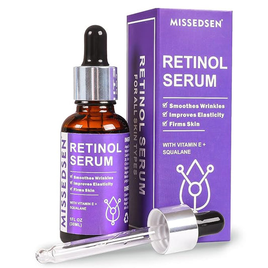 Retinol Serum for Face anti aging with Squalane Oil & Vitamin E Oil for Skin Care Night Repair Serum for Oily, Combination, Dry & Mature Skin for Daily Use 1Fl oz