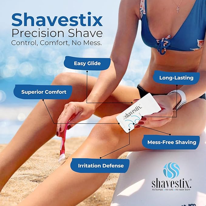Travel Shaving Cream Stick 2.75 Oz | Blue Water Scented Coconut Based Razors, Shavers Friendly Hair Removal Cream Bar | Shavestix Shave Stick Sub Foam, Gel, Soap, Shaving Cream Women, Men