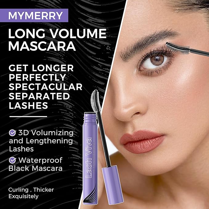 Lash Waterproof Mascara Black, Beauty Makeup Mascara Voluming and Lengthening Long Lasting, Tubing, Curling, Multiplying, Exquisitely 8g/0.28 fl.oz