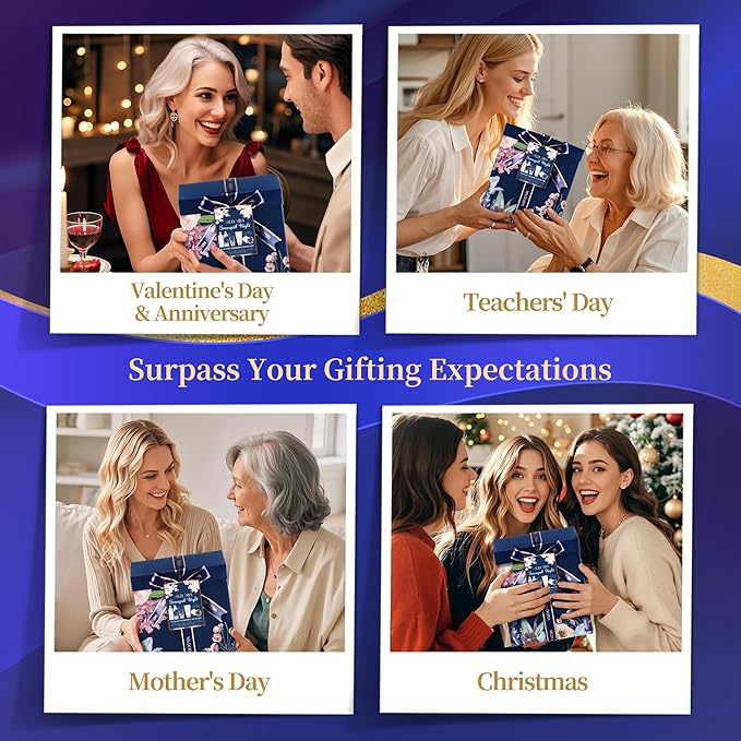 Birthday Gifts for Women Mom Wife, Unique Spa Gift Baskets for Women, 8 Pcs Self Care Gifts Set, Ideal Anniversary Christmas Gifts for WIfe Mom Sister Friends Daughter