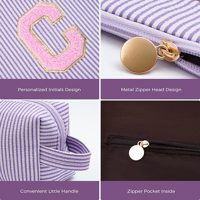 Customized Mothers Day Gifts - Birthday Gift for Mom,Gifts From Daughter,Mother in Law Gifts,Mama Gift Idea,Makeup Bag Set Cosmetic Bag - Lavender,C