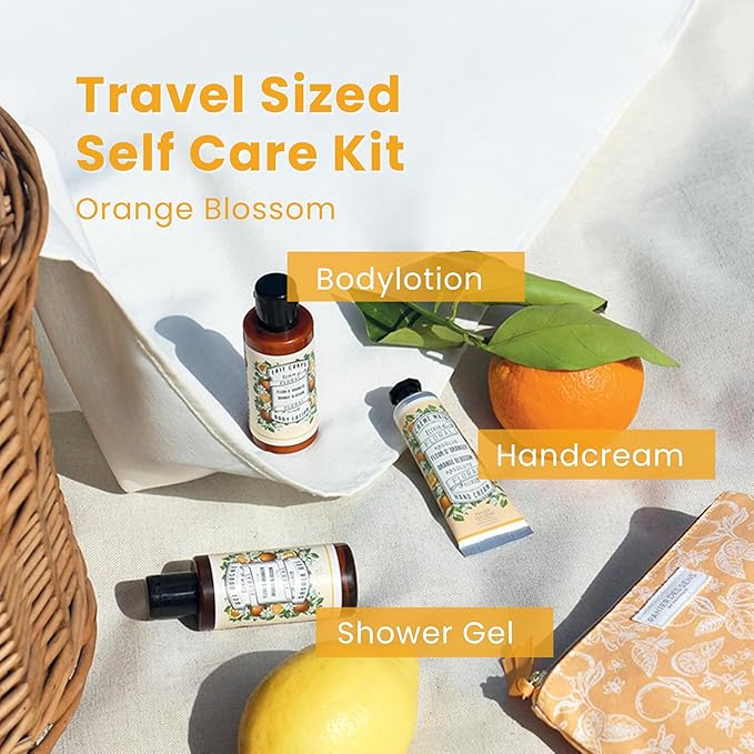 Panier des Sens - Orange Blossom Set for Women - Body Lotion + Shower Gel + Hand Cream - Christmas Gift for Her - Body Care Kit with 96% Natural Ingredients - Self Care Gifts for women