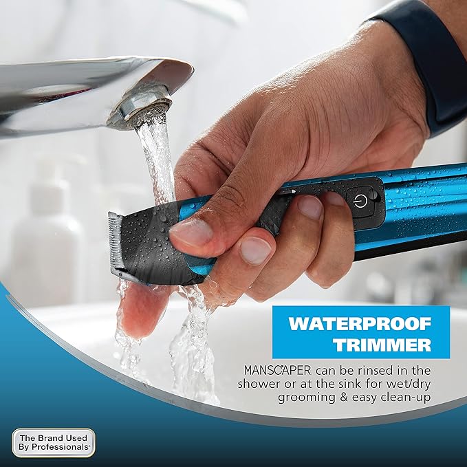 Wahl Manscaper® Total Body Grooming and Your Hair Down There Rechargeable Deluxe Hair Trimmer and Shaver with Safe-Touch Detachable Stainless Steel Precision Blades - Model 5708