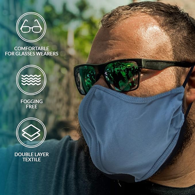 TUFF Face Mask Adult XL Large Size 3 Pack- C Shaped Design Making Breathing Easier