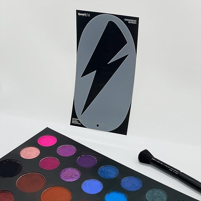Stencil1FX - Lightning Bolt Eye Makeup Stencil for Costumes, Dress Up, Halloween, Cosplay, Arts, Face Painting