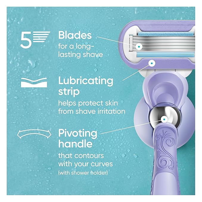 Gillette Venus Deluxe Smooth Swirl Women's Razor Handle + 2 Blade Refills