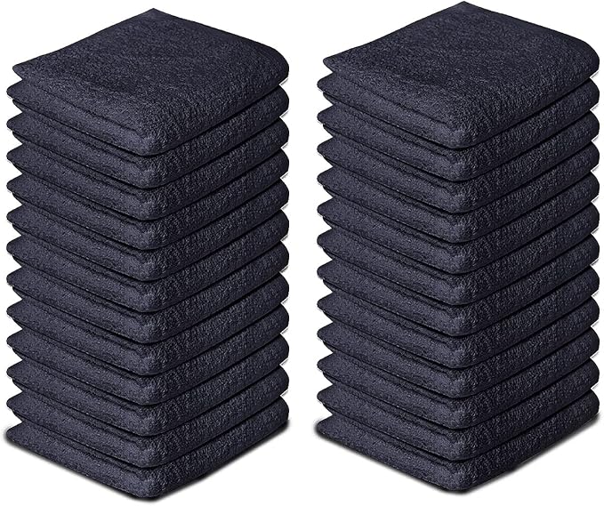 Softolle 100% Cotton Washcloths 60 Pack (12x12 Inches) Soft, Highly Absorbent Washcloth, Face Towels, Wash Cloths for Face, Ring Spun, Bulk Pack (Grey)