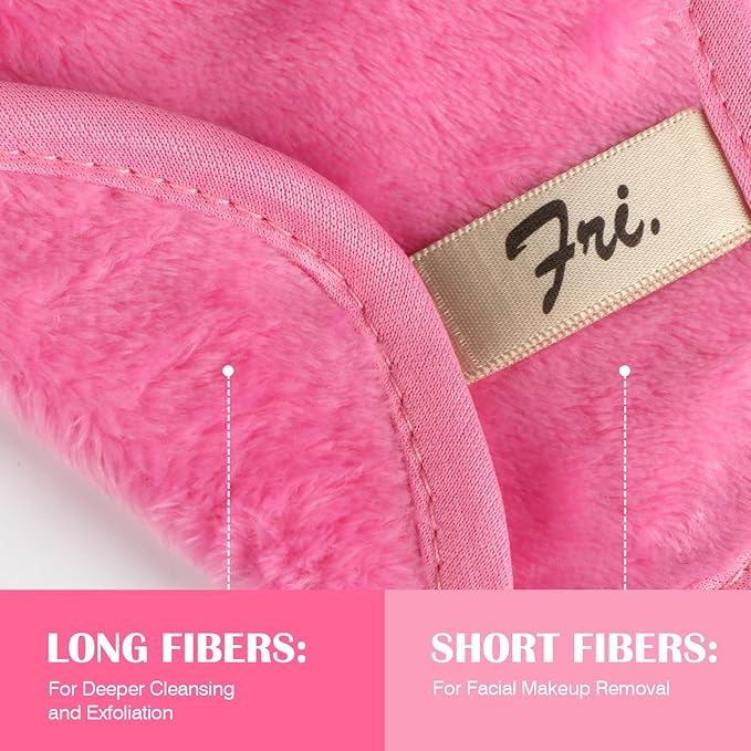 Orighty Makeup Remover Cloths 7-Day Set, Premium & Reusable Makeup Remover Pads, Erase Make-up With Just Water, Make-up Set For Eyes, Lips, Foundation and more, Ideal Choice For Women (Pink)