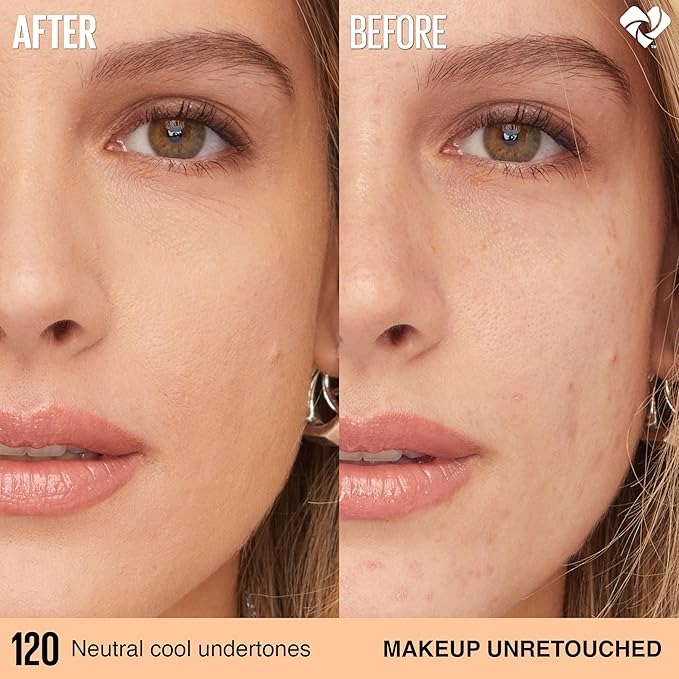 Maybelline Super Stay Lumi-Matte Foundation, Lightweight and Buildable Full Coverage Foundation Makeup For Up To 30HR Wear, 120, 1 Count