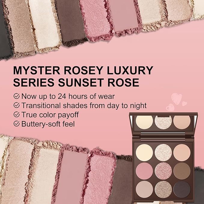 Neutral Eyeshadow palette, Nude eye shadow palette, Matte, Metallic Shimmer Finish, High-Pigment eyeshadow makeup palette with Mirror, Long-lasting Wear, Vegan, Cruelty-free - 0.5oz